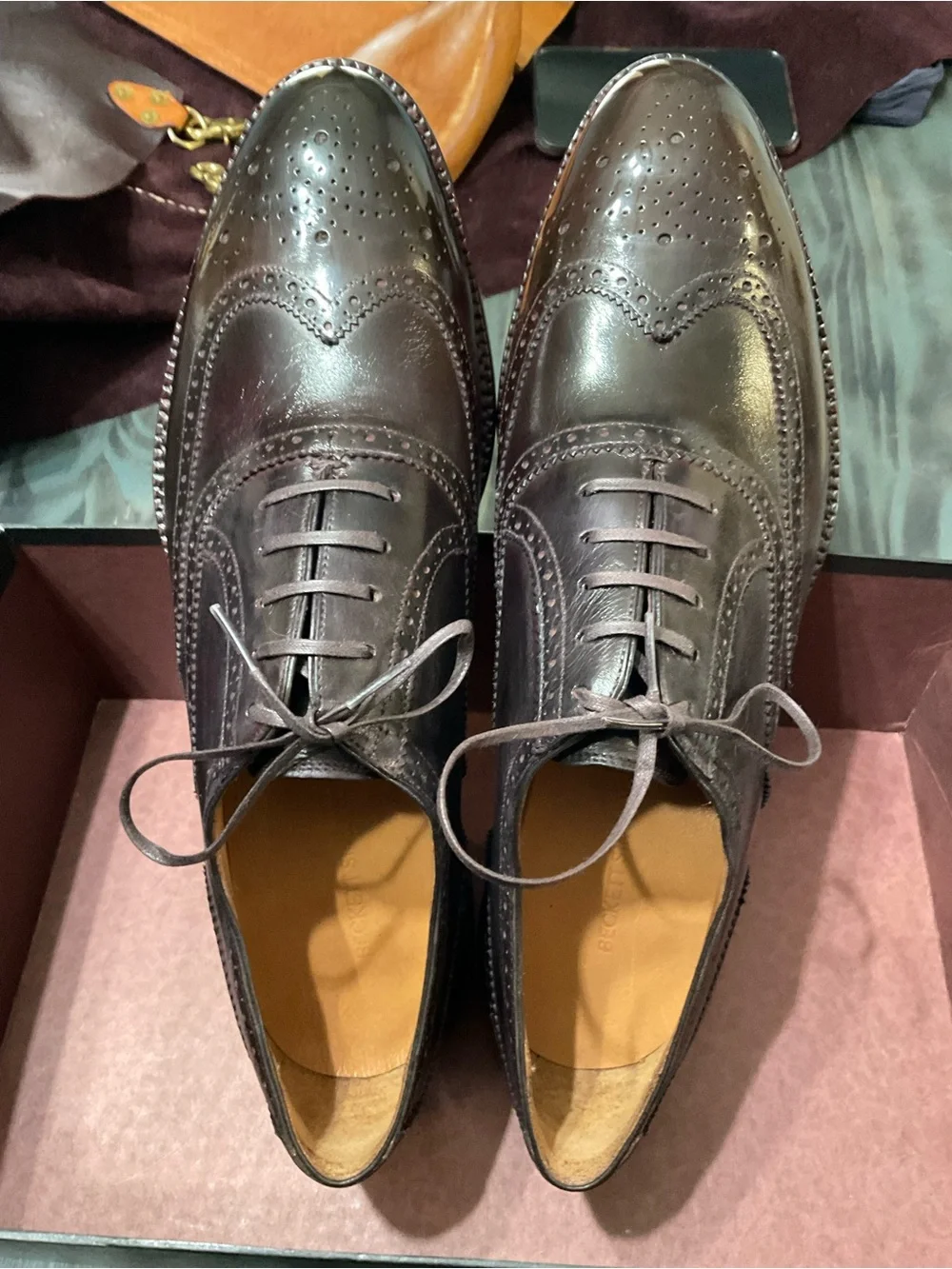 Beckett Simonon Men's Patina Wingtip Brogues Men’s Shoes Size US12